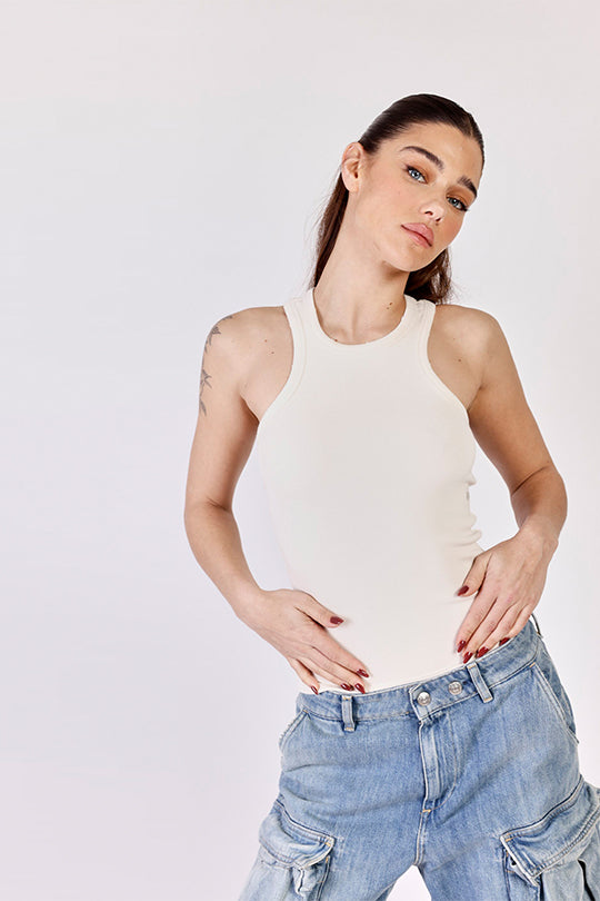 גופיית RIB בצבע בז'