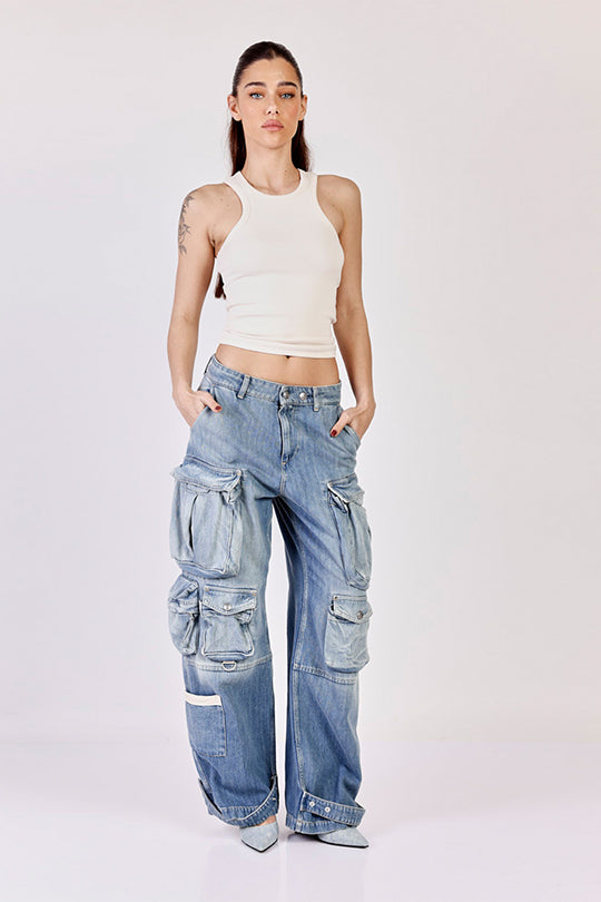 גופיית RIB בצבע בז'