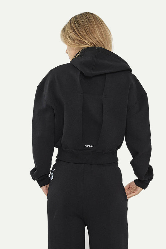 קפוצ’ון קרופ בצבע שחור