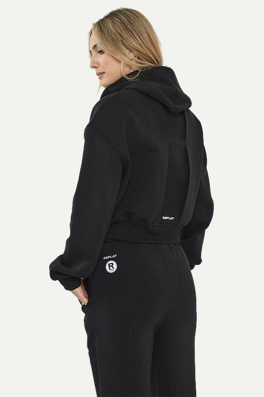 קפוצ’ון קרופ בצבע שחור