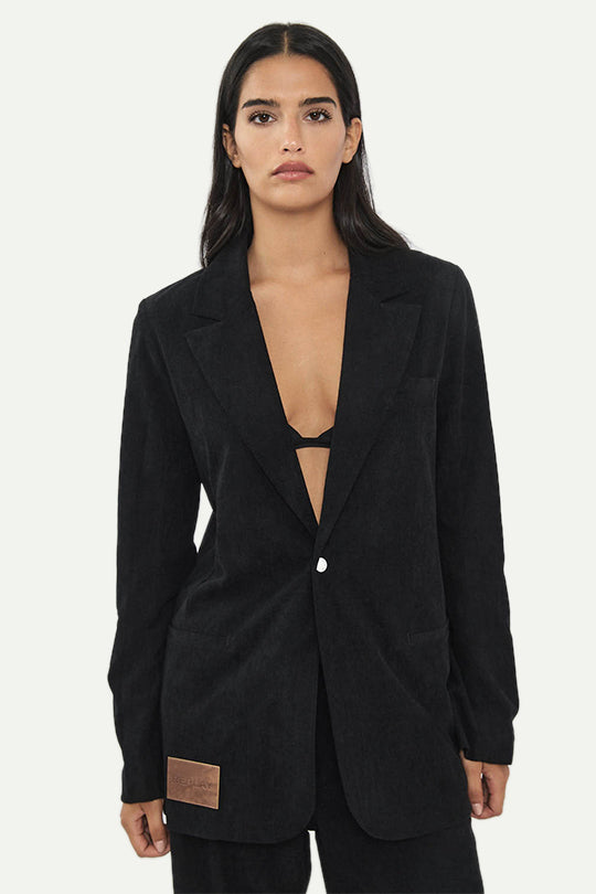 בלייזר קורדרוי בצבע שחור