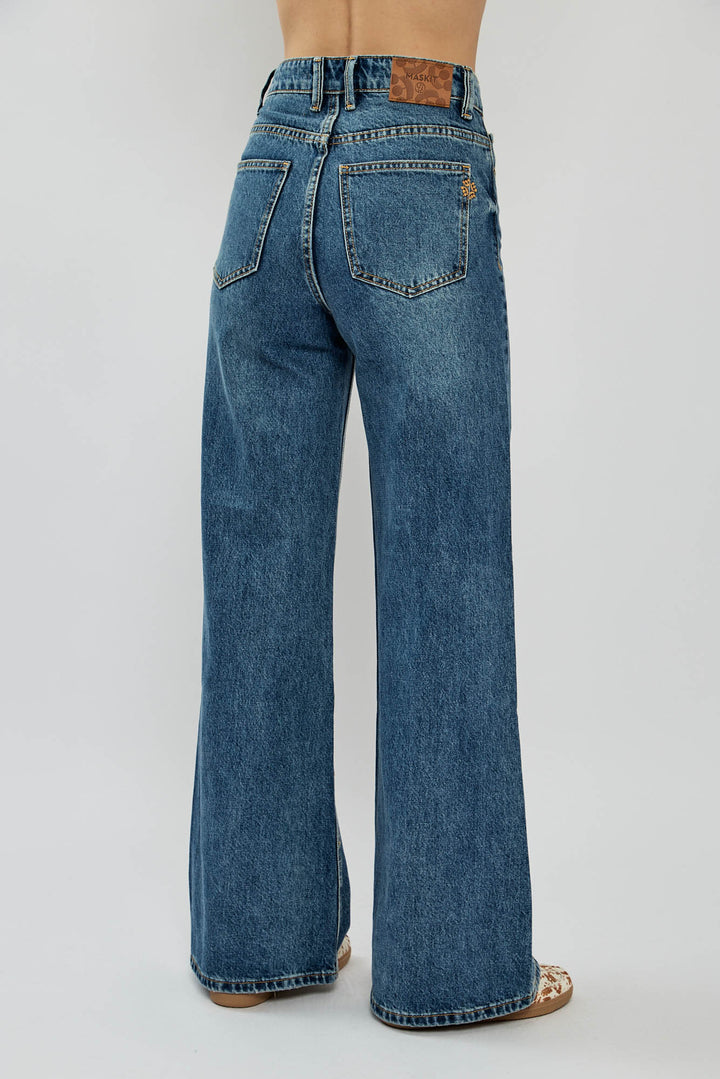 ג׳ינס רחב דגם ANNA בצבע כחול