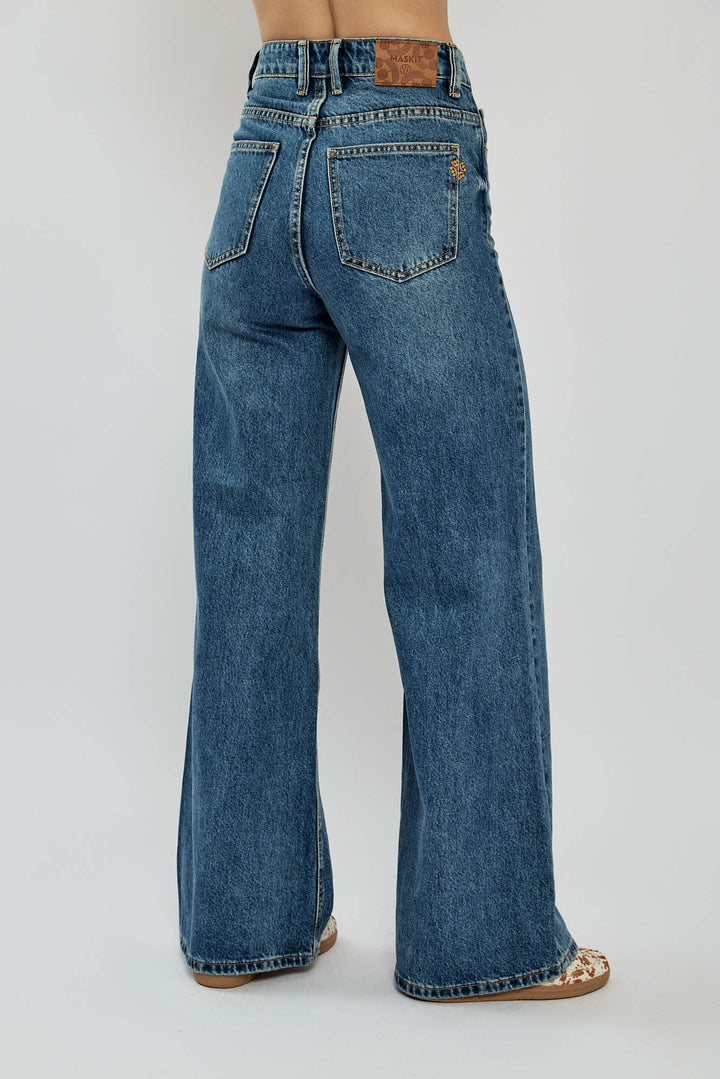 ג׳ינס רחב דגם ANNA בצבע כחול