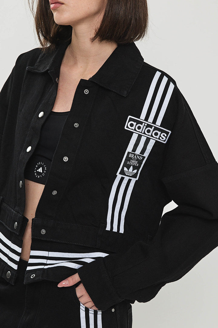 ג׳קט ג׳ינס DENIM TRACK בצבע שחור