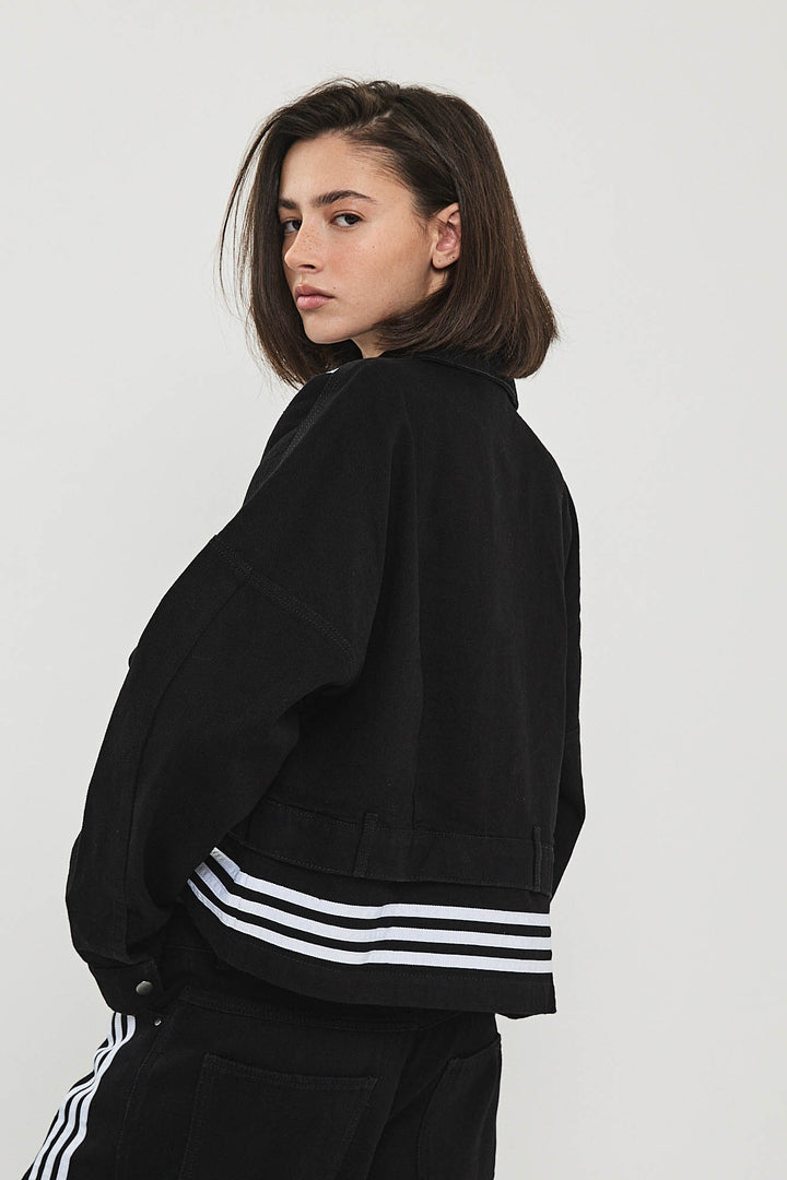 ג׳קט ג׳ינס DENIM TRACK בצבע שחור