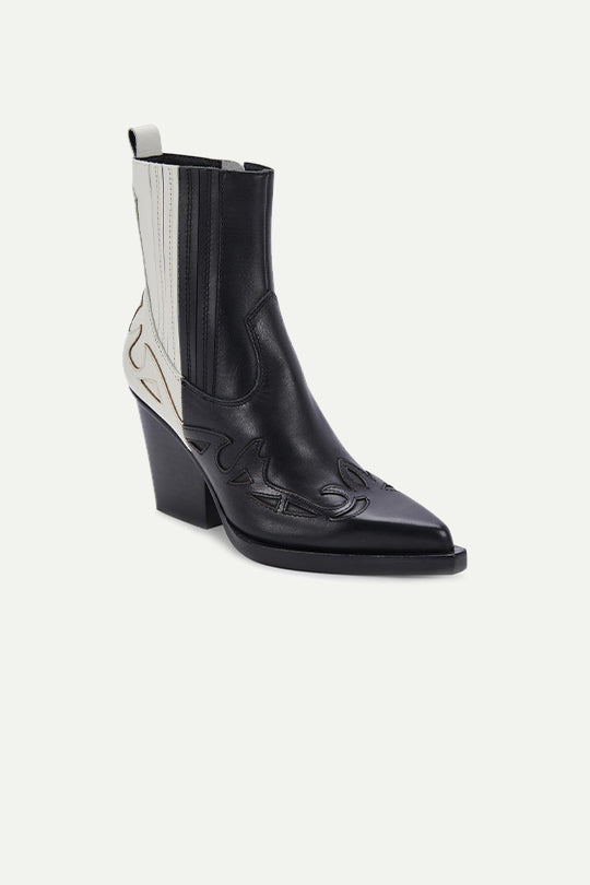 BEAUX BLACK/WHITE LEATHER
