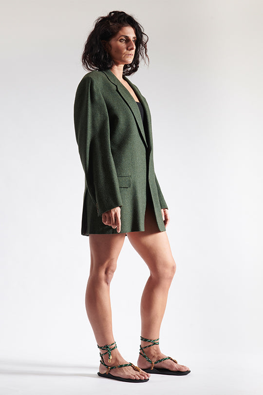 סנדלי Ze Flo עם שרוכים בצבע ירוק וחום