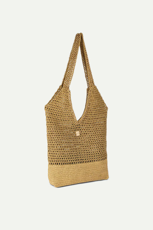 תיק צד סרוג בצבע חום