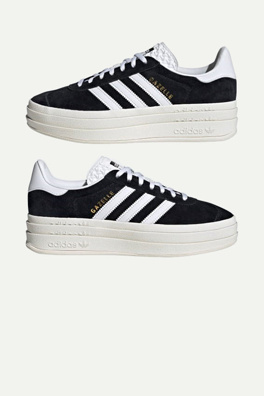 נעלי סניקרס פלטפורמה Gazelle Bold בצבע שחור