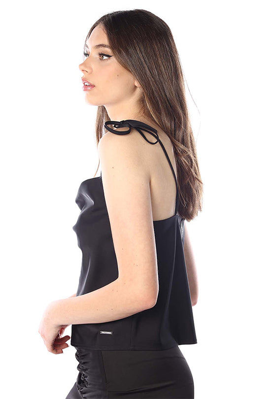 גופיית סאטן Satin בצבע שחור