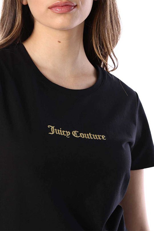 טי שירט קצרה Lycra בצבע שחור