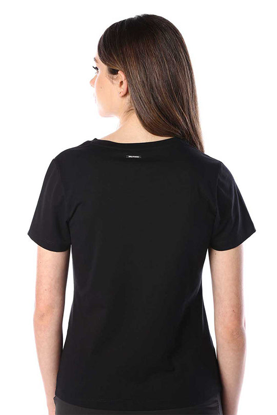 טי שירט קצרה Lycra בצבע שחור