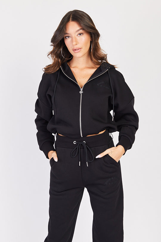 קפוצ'ון קרופ פוטר LA בצבע שחור