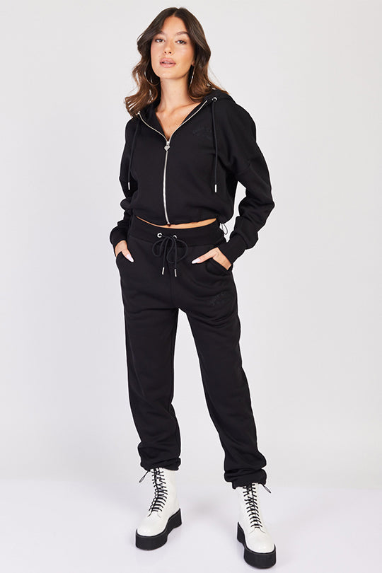 קפוצ'ון קרופ פוטר LA בצבע שחור