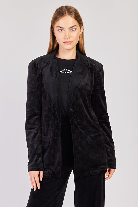 ג'קט מחוייט Velvet בצבע שחור