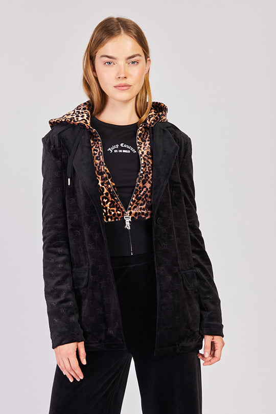 ג'קט מחוייט Velvet בצבע שחור