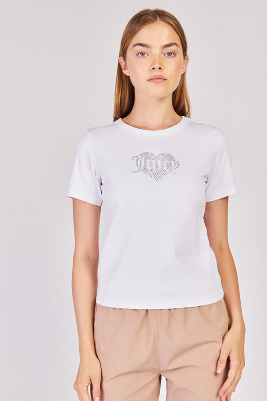 טי שירט קצרה Heartbreaker בצבע לבן