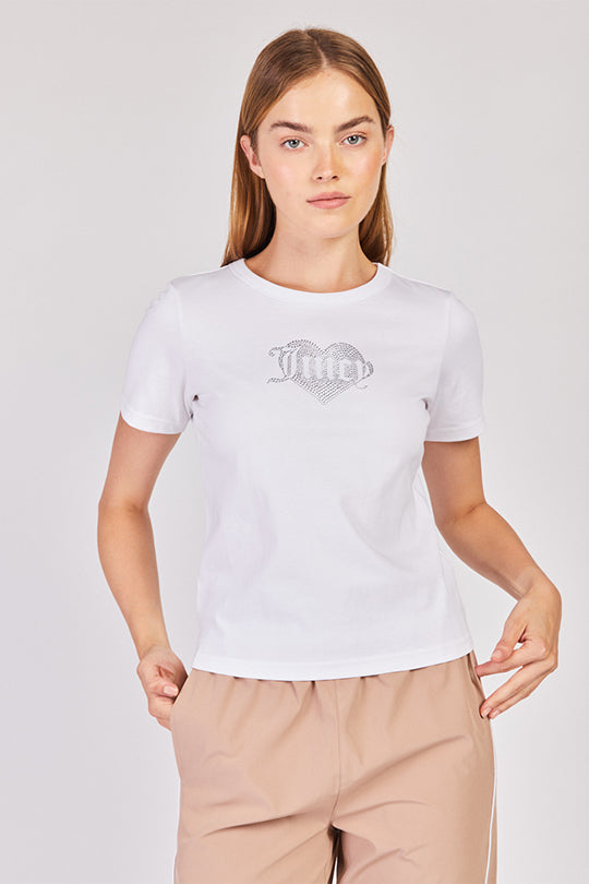 טי שירט קצרה Heartbreaker בצבע לבן