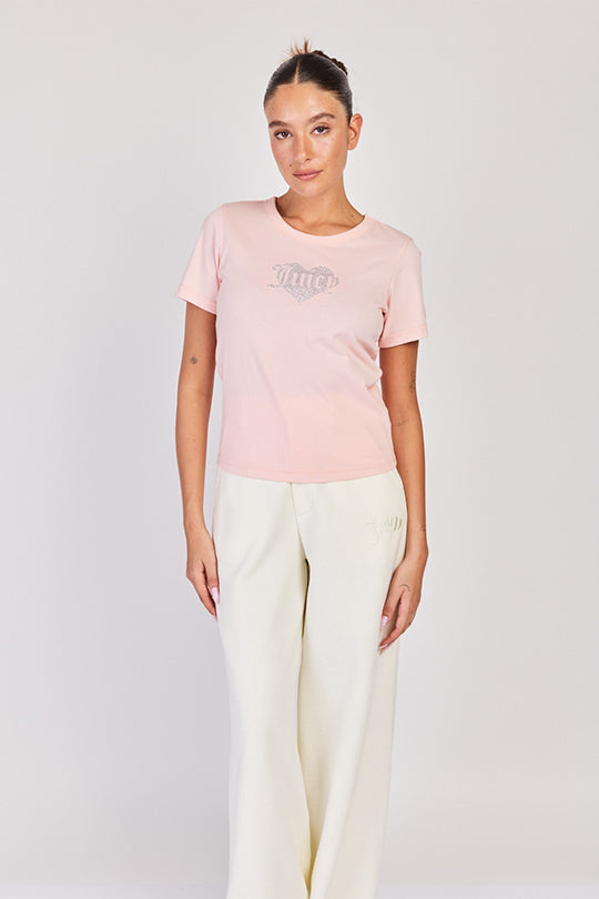 טי שירט קצרה Heartbreaker בצבע ורוד