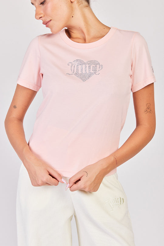 טי שירט קצרה Heartbreaker בצבע ורוד