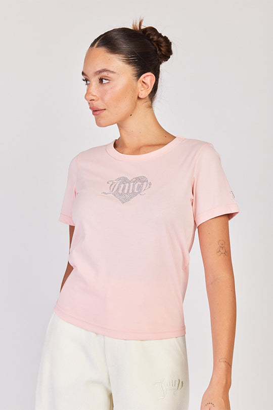 טי שירט קצרה Heartbreaker בצבע ורוד