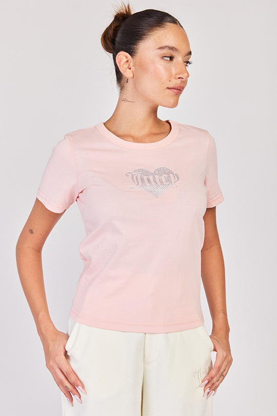 טי שירט קצרה Heartbreaker בצבע ורוד