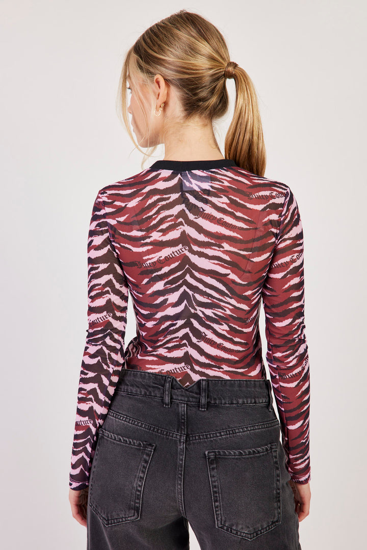 חולצה ארוכה שקופה בהדפס מנומר