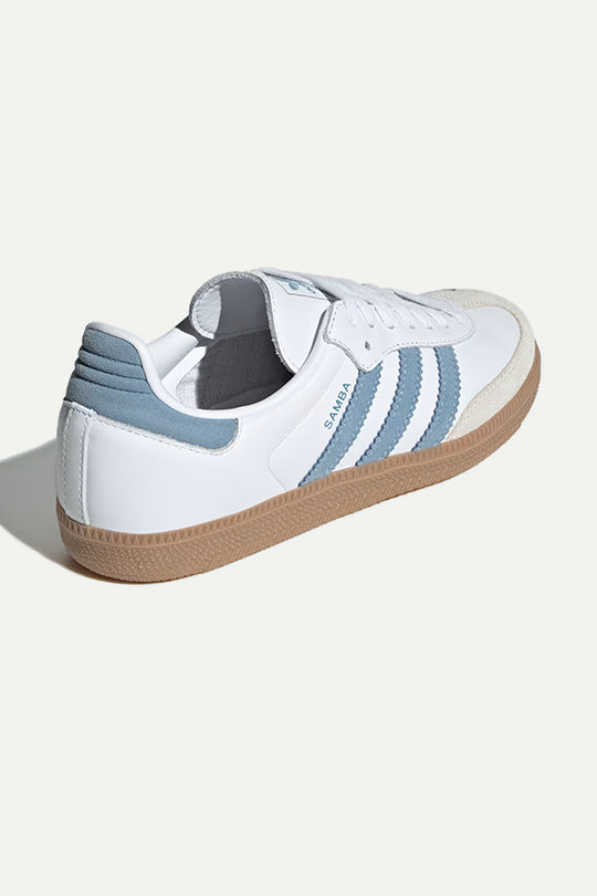 סניקרס דגם SAMBA OG בצבע לבן ותכלת