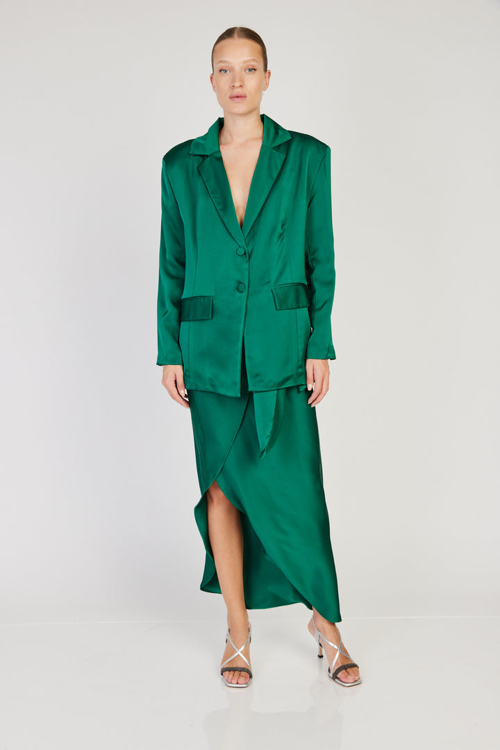 חצאית Shlomo בצבע ירוק בקבוק