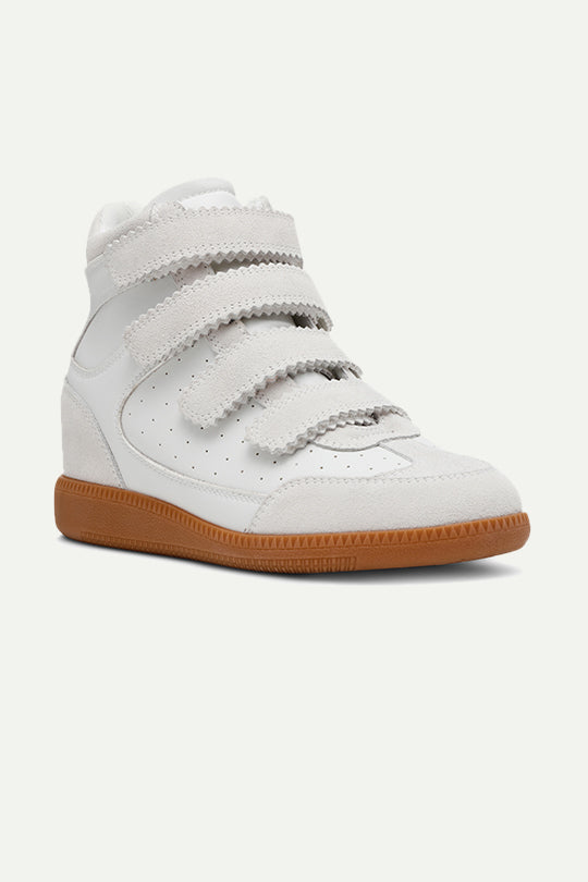 סניקרס פלטפורמה MUSTANG בצבע לבן