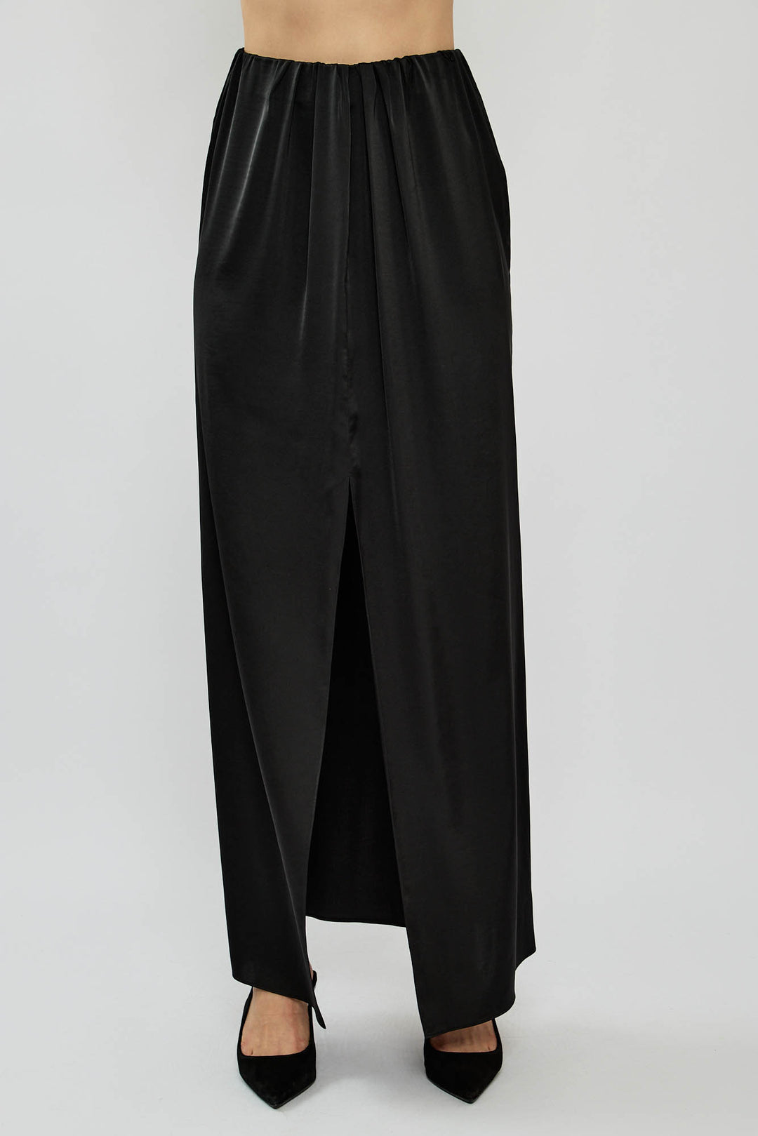 חצאית מקסי DENISE עם שסע קדמי בצבע שחור