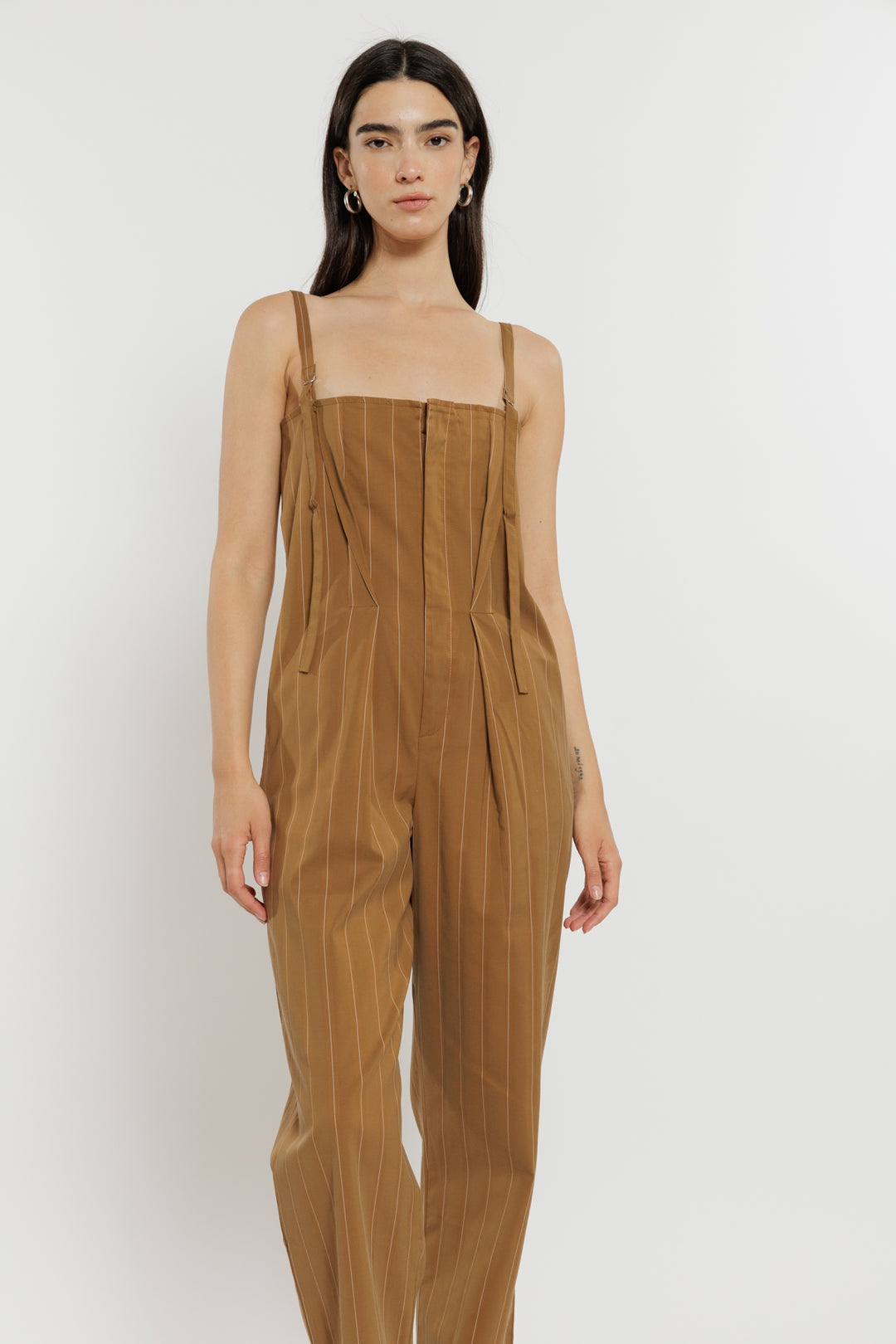 אוברול Alex בצבע חום פסים