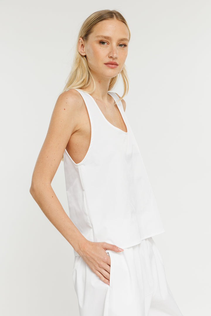 גופיית ניילון Kamil בצבע לבן