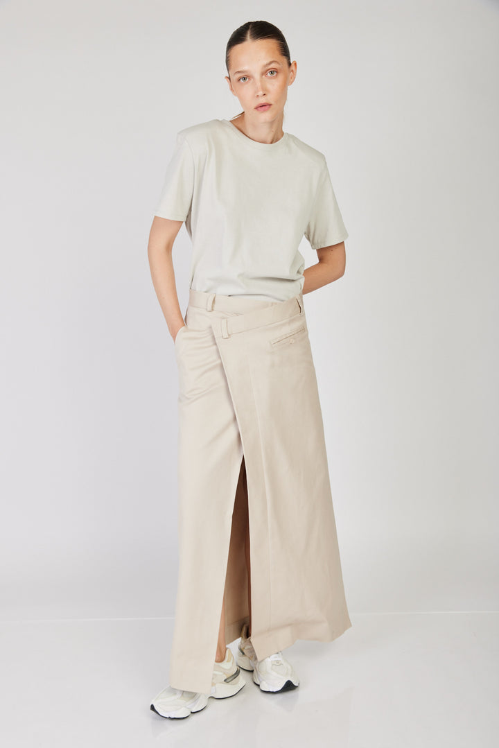 חצאית מקסי Lucila מחוייטת בצבע אבן