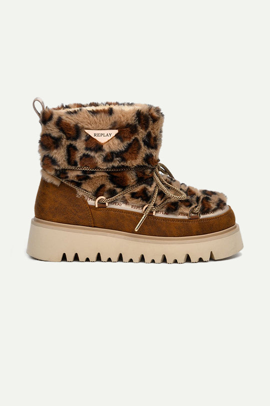 מגפוני MELROSE SNOW LEO בצבע חום מנומר