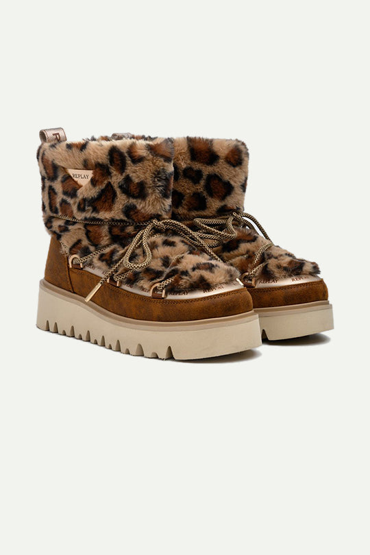 מגפוני MELROSE SNOW LEO בצבע חום מנומר