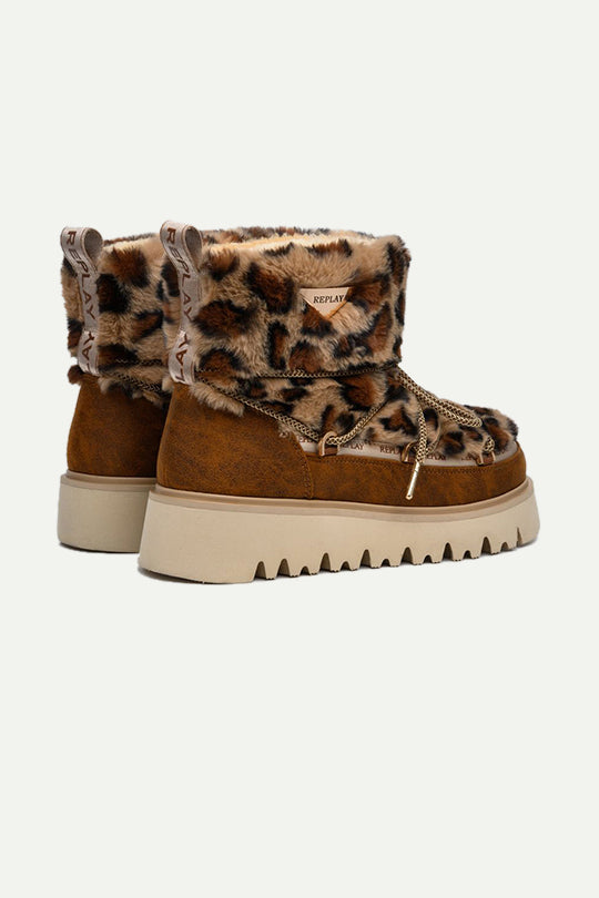 מגפוני MELROSE SNOW LEO בצבע חום מנומר
