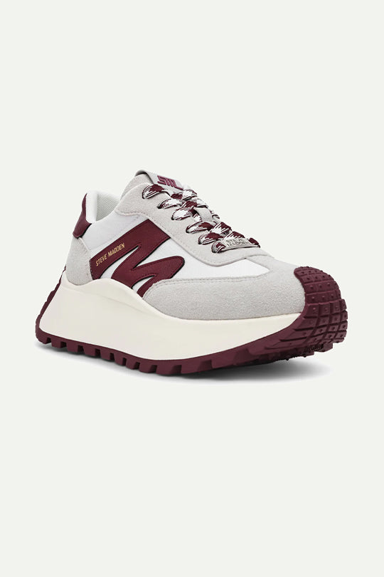 סניקרס SUPERCAMPO בצבע לבן ובורדו
