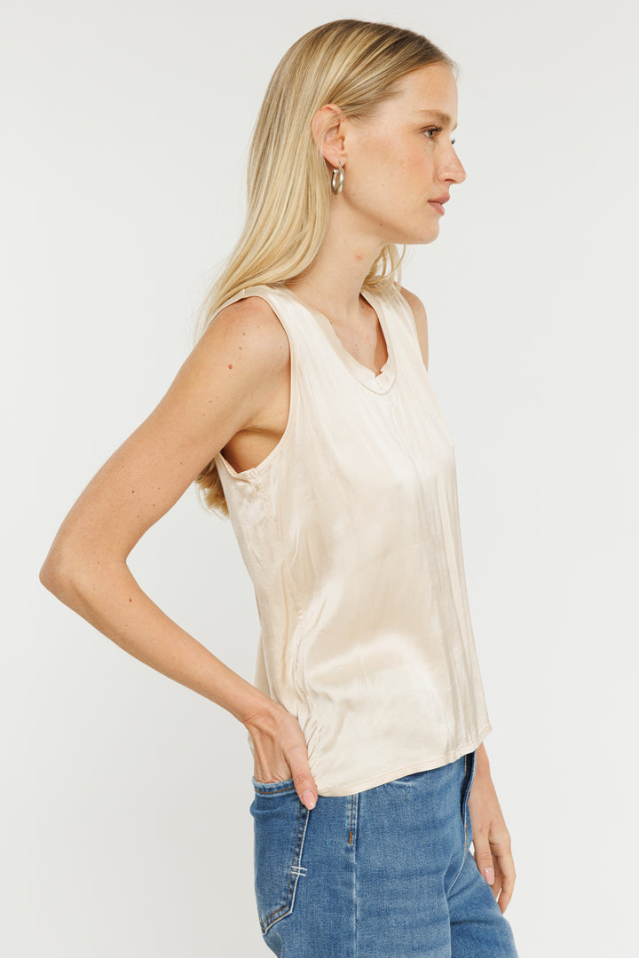 גופייה Satin בצבע קרם