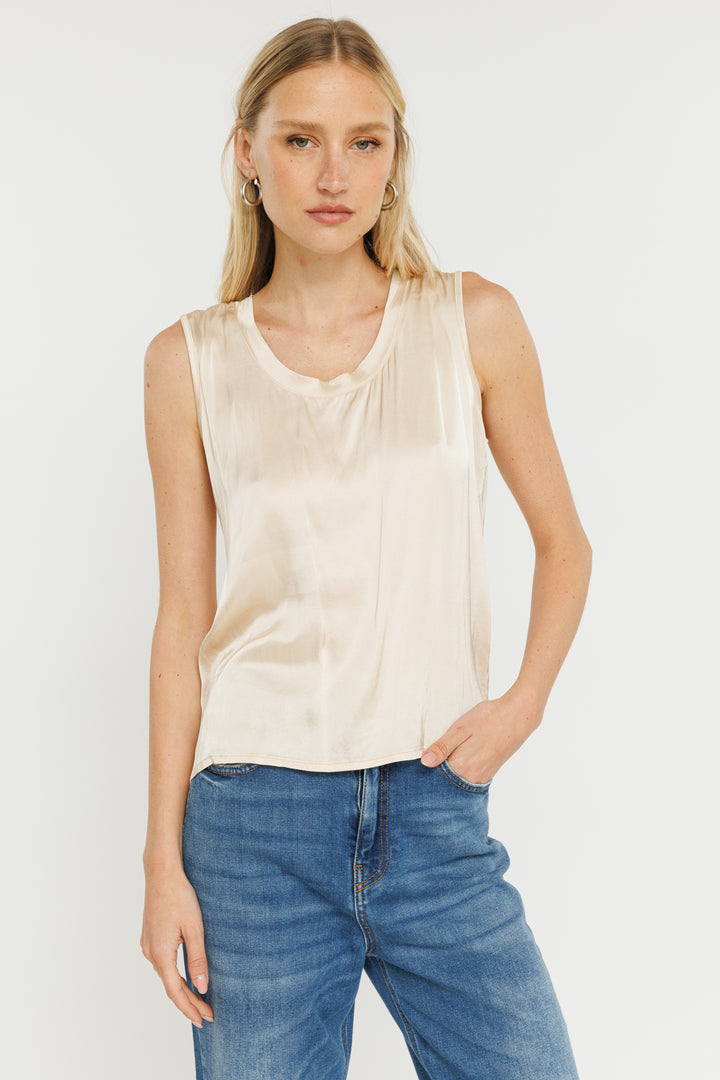 גופייה Satin בצבע קרם