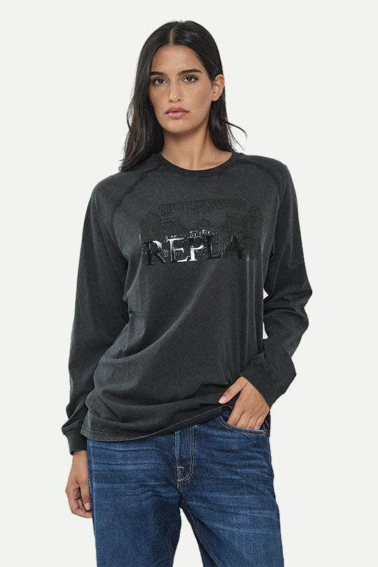 חולצה ארוכה בצבע אפור