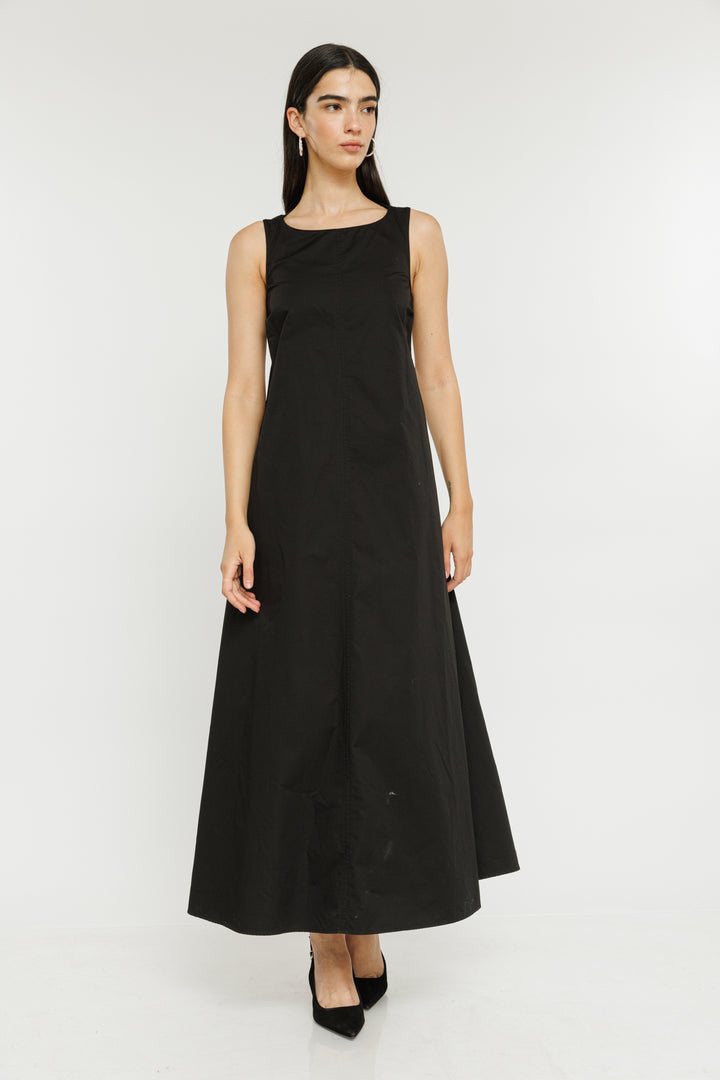 שמלת מידי מתרחבת Vestiti בצבע שחור