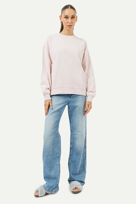 ג'ינס רחב בגזרה גבוהה בצבע כחול