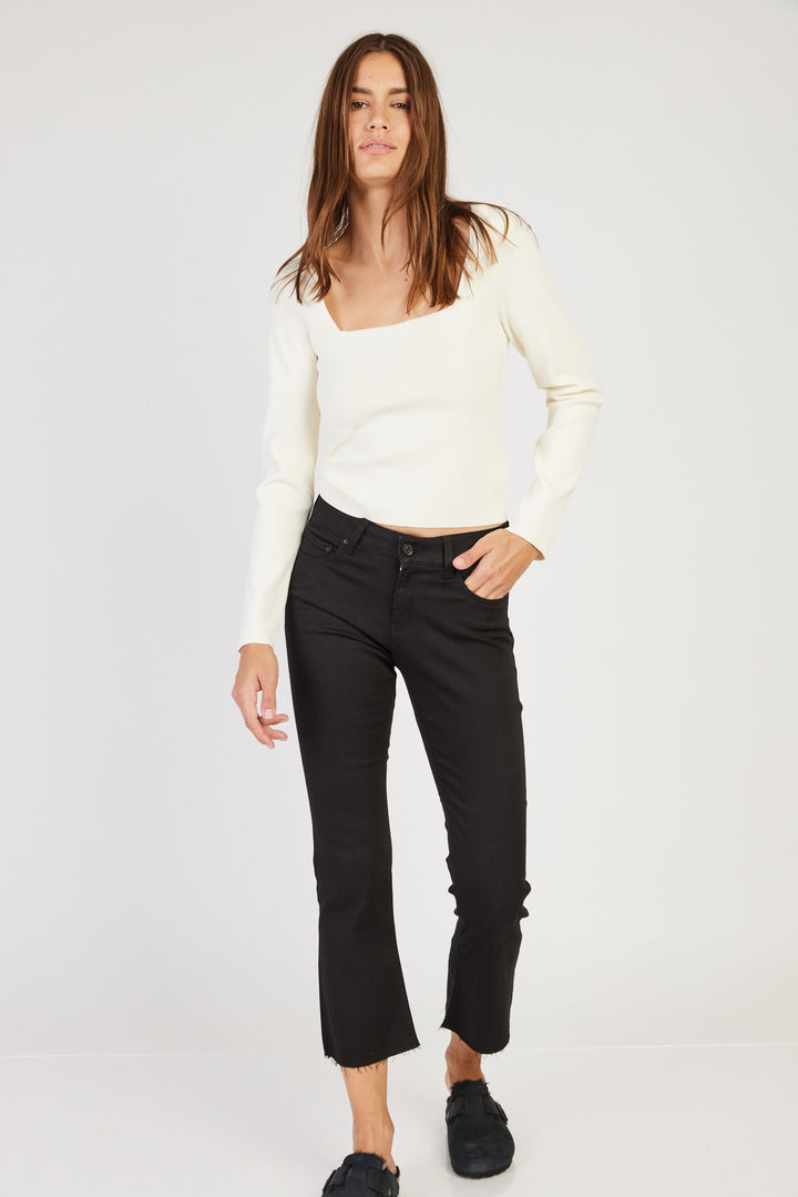 ג'ינס Pantaloni מתרחב בצבע שחור