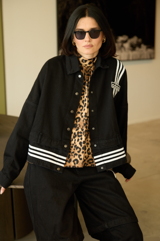 ג׳קט ג׳ינס DENIM TRACK בצבע שחור