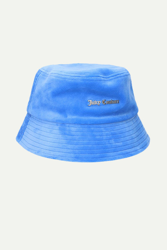 כובע Bucket קטיפה בצבע כחול