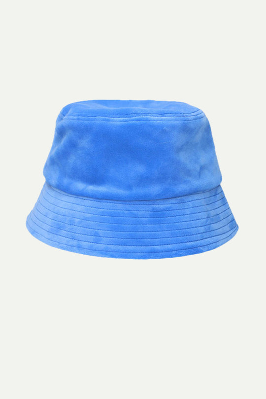 כובע Bucket קטיפה בצבע כחול