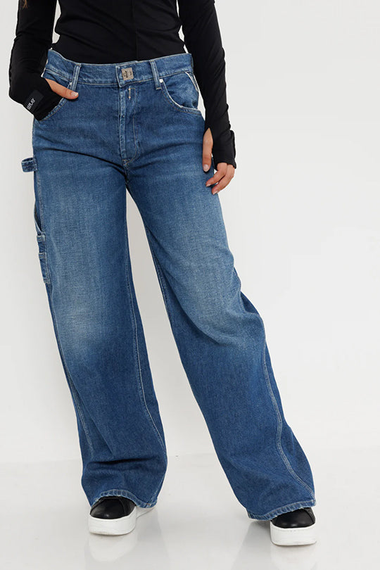 ג'ינס רחב WA526 כחול כהה