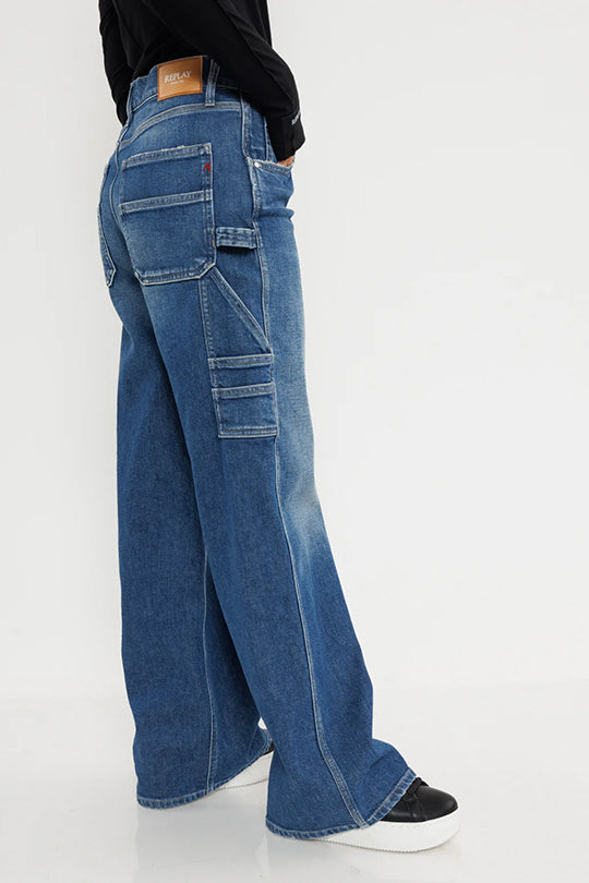 ג'ינס רחב WA526 כחול כהה