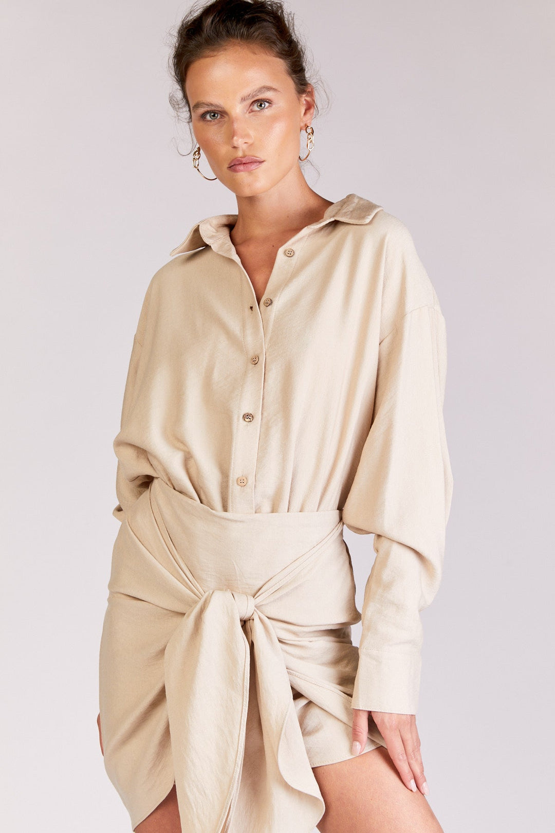 חצאית פאלם בצבע אבן - Neta Efrati